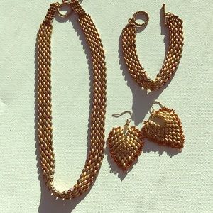 Gold Necklace. Bracelet, Earrings SALE!!!